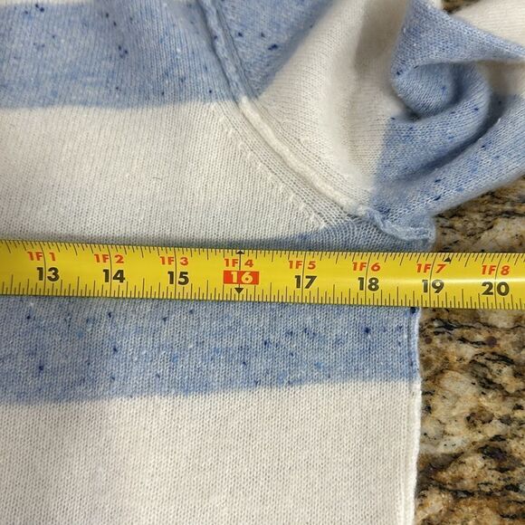 ATM Anthony Thomas Melillo Striped Cashmere Sweater In Periwinkle Combo Size L - Picture 8 of 10